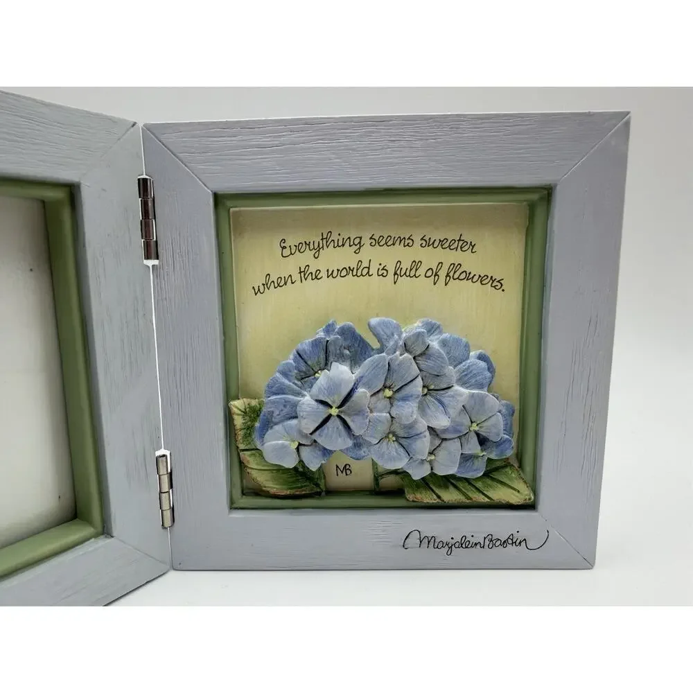 Hallmark Nature's Sketchbook Cottage Core 3D Small Folding Frame Blue Hydrangeas